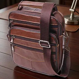 Стильна чоловіча сумка з натуральної шкіри 21275 Vintage коричнева
