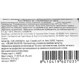 Вино Baron de Turis Rose DOP Valencia рожеве сухе 0.75 л - мініатюра 3