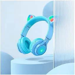 Навушники дитячі Hoco Cat Ear Kids BT Headphones W39 блакитні - мініатюра 7