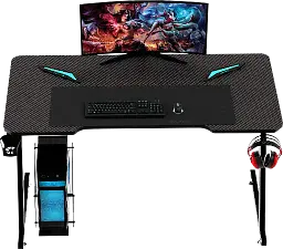Геймерський комп'ютерний стіл GT Racer T-1213, 120x60x73 Black (T-1213 (120x60x73) Black) - мініатюра 3