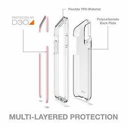 Протиударний прозорий чохол Gear4 Piccadilly D3O для iPhone 12 Mini (5.4") Pink + Transparent - мініатюра 3