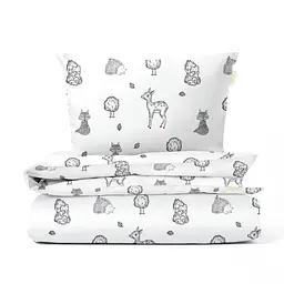 Дитяча постіль Cosas Wild Animals без простирадла 110х140 см (AnimalsWildGreyWhite_140_2)