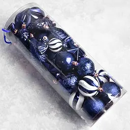 Набір ялинкових іграшок Stenson 39 шт. blue (25962) - мініатюра 2