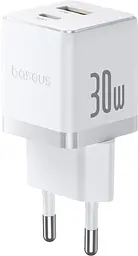 Мережевий зарядний пристрій Baseus Palm C+U 30W EU with USB-C to USB-C cable white (P1011160A213-01) - мініатюра 2