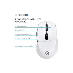 Мишка OfficePro M398W Wireless/Bluetooth White (M398W) - мініатюра 5