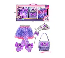 Набір прикрас A-Toys для дівчат: туфельки, корона, сумочка, чарівна паличка, спідниця JY6904