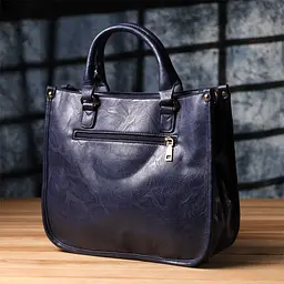 Ділова жіноча сумка з екошкіри Vintage s_15132 синя - мініатюра 9