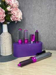 Стайлер + Коробка 5 в 1 HAIR BRUSH Styler для різних типів волосся з функціями надання об’єму, випрямлення, укладання Фіолетовий - мініатюра 7