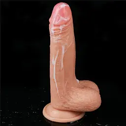 Фалоімітатор LoveToy Sliding Skin Dong 15.5 см тілесний - мініатюра 15