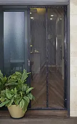 Москітна сітка на магнітах для дверей Fabrika, з підхватом, матеріал скловолокно, колір графіт, розмір 100х220 - мініатюра 6