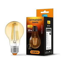 Лампочка Videx Filament A60FA 10W E27 2200K 220V (VL-A60FA-10272) - мініатюра 2