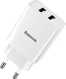 Мережевий зарядний пристрій Baseus Speed Mini 2USB 2.1A White [CCFS-R02] [67418] - мініатюра 2