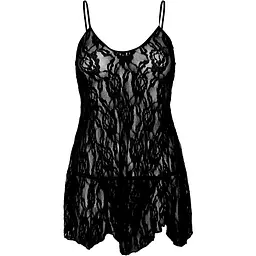 Пеньюар Leg Avenue Rose Lace Flair Chemise Black One Size - мініатюра 3