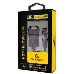 Кабель мультимедійний HDMI M to DVI M 1.8m 4K 30Hz 18+1pin Cablexpert (CC-HDMI-DVI-4K-6) - мініатюра 3