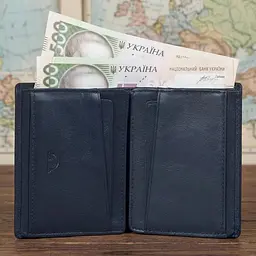 Портмоне унісекс Tony Perotti з зернистої шкіри Newcontatto 3603 (90612) Темно-синє - мініатюра 2
