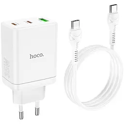 МЗП Hoco N33 Start PD35W (1USB-A/2C) + кабель Type-C to Type-C White - мініатюра 2