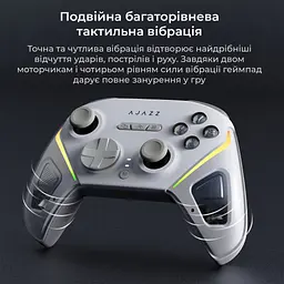 Геймпад Ajazz GP100 2.4G/BT/USB Switch/PC/iOS/Android RGB White (GP100-W) - мініатюра 10