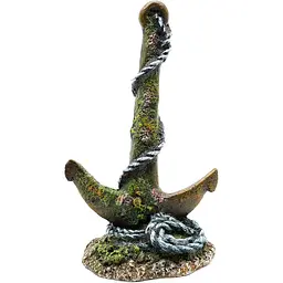 Декор керамічний для акваріума затонулий якір, 11.2×8.5×18 см