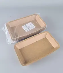 Лоток з харчового картону, 400 мл, 225x135x25 мм, KRAFT, 25 штук, для готових страв, снеків, випічки та доставки - мініатюра 4