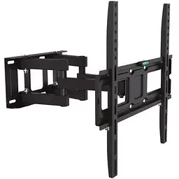 Настінне кріплення LCD/Plasma TV 26-55" Walfix R-414B чорний, VESA 400x400, до 35 кг, поворот на 120°, нахил -12°~+3°, обертання