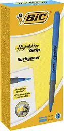 Текстовиділювачі BIC Highlighter Grip з комбінованим наконечником (1.6 мм та 3.4 мм), 12 шт. (bc811931)