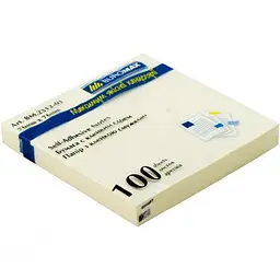 Папір для нотаток Buromax with adhesive layer 76х76мм, 100sheets, JOBMAX, yellow (BM.2312-01) - мініатюра 2