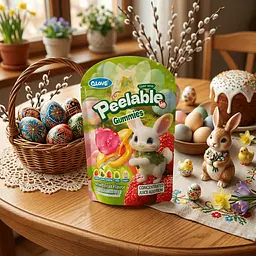 Желейні цукерки Qlove Easter Series Peelable Gummies Mixed Fruit Flavor 60г - мініатюра 2
