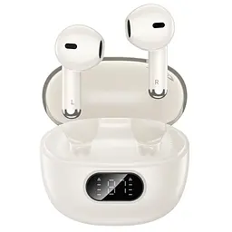 Бездротові навушники Hoco EQ18 Field ANC+ENC noise cancelling true wireless BT headset, BT5.4, 35mAh, 300mAh, 5-6h, Milky white - мініатюра 2