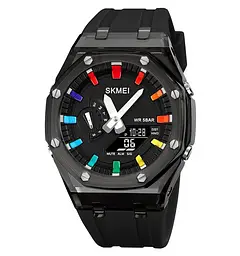 Годинники чоловічі спортивні Skmei 2100 (Чорні з чорним циферблатом)