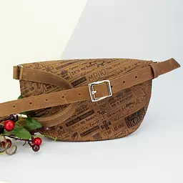 Бананка шкіряна Handycover Ukraine через плече бежева - мініатюра 2