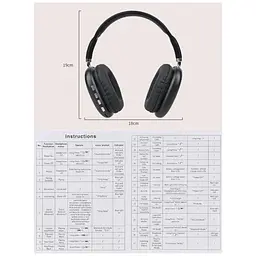 Накладні бездротові навушники Stereo Headset P9 Bluetooth з мікрофоном для iOS Android чорний - мініатюра 8