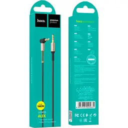 Кабель мультимедійний 3.5mm M to 3.5mm M 1.0m 90° corner Black HOCO (6957531025665) - мініатюра 6