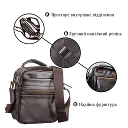 Сумка чоловіча SHVIGEL 11089 шкіряна коричнева - мініатюра 4