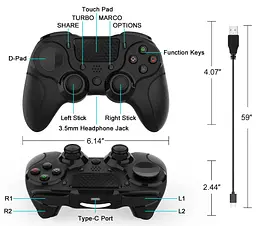 Геймпад джойстик DoubleShock P913 Wireless PS4 Double Motor Vibration DUALSHOCK 4 Black - мініатюра 11