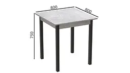 Стіл кухонний Ferrum-decor Агата 75x80x80 Чорний ДСП Бетон 16мм (FRD-105560) - мініатюра 4