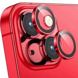 Захисне скло Metal Classic на камеру (у упак.) для Apple iPhone 15 (6.1) / 15 Plus (6.7) Червоний / Red - мініатюра 6