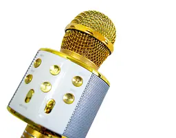 Мікрофон для караоке WS-858 блютуз мікрофон для співу дитячий мікрофон з динаміком - мініатюра 4