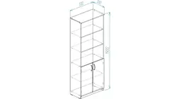 Шафа Анжело Ferrum-decor на 5 полиць з 2 дверима 1900x700x380 ДСП Бетон 16 мм (FRD-105036) - мініатюра 4