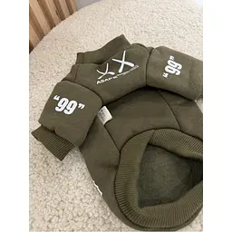 Теплий світшот ASAP Teddy хакі для собак та котів L OFF White zoo0005776 - мініатюра 5