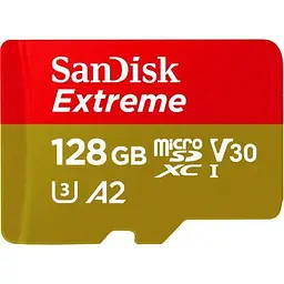 Карта пам'яті SanDisk 128GB microSD C10 UHS-I U3 R190/W90MB/s Extreme V30 (SDSQXAA-128G-GN6MN)