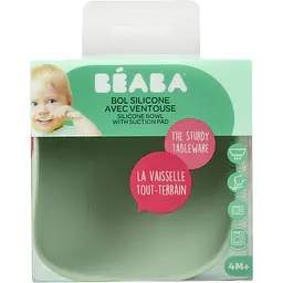 Силіконова миска на присосці Beaba Silicone Suction Bowl, оливкова (913613) - мініатюра 3