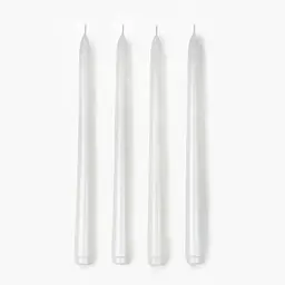 Набір столових свічок MBM HOME 250 мм 4 шт. білий металік (FR-17 METALLIC WHITE) - мініатюра 4