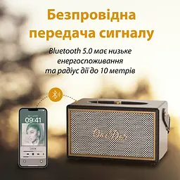 Портативна колонка OneDer D6BR D6 BT/TF/USB/AUX 40 Вт, коричнева - мініатюра 2