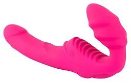 Страпон з вібрацією Vibrating Strapless Strap-On, 21,8 см рожевий - мініатюра 5