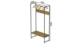 Вішалка модульна підлогова Ferrum-decor Треліс 12 180x90x38 сірий ДСП Дуб Артізан 16мм (FRD-104321) - мініатюра 3