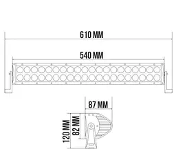 Світлодіодна Балка фара LED Belauto / 540x82x87 mm / 120W / 3W x 40 / 10-30V / Ближнє світло (BOL4003) - мініатюра 2