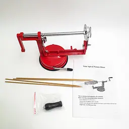 Машинка слайсер для спіральної нарізки картоплі картоплерізка UKC Spiral Potato Slicer червоний - мініатюра 3