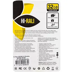 Флеш-накопичувач Hi-Rali Shuttle USB 3.0 Срібна серія - 32GB Срібний - мініатюра 2