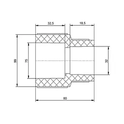 Муфта PPR Blue Ocean 75х32 редукційна SD00006363