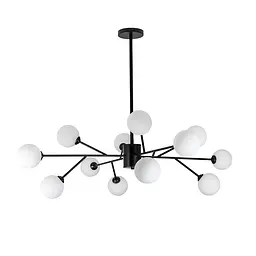 Люстра лофт з білими кулями Levistella 7529806-12 BK+WH